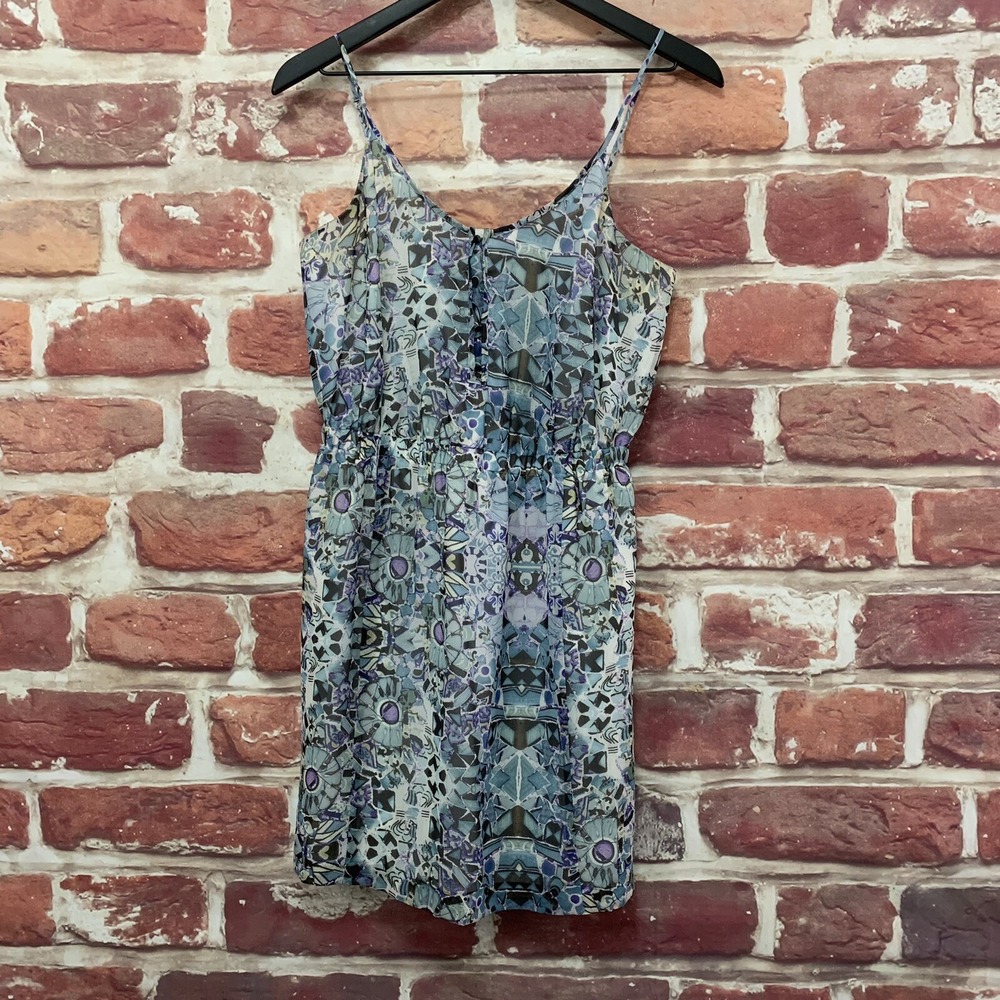Madewell Eliot Dress Women's 4 Multicolor Boho Floral 100% Silk Casual Sundress